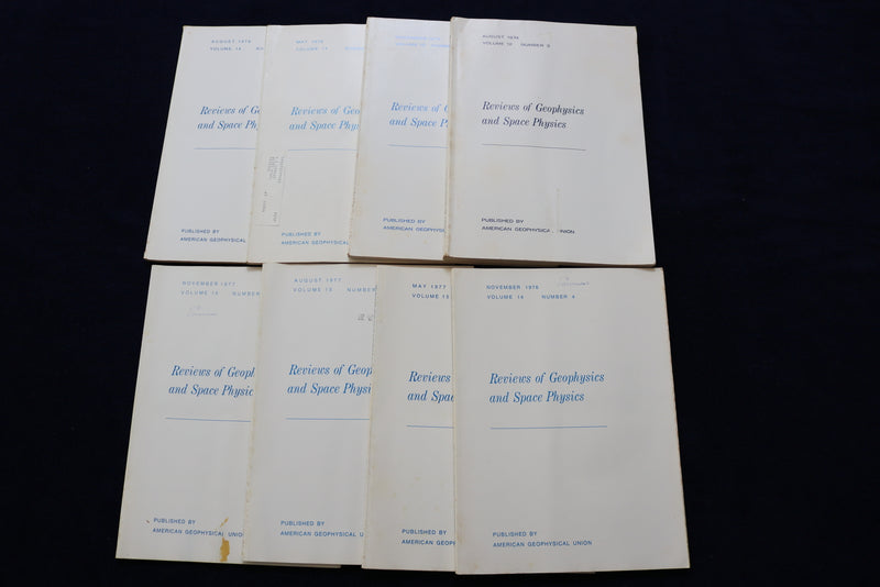 1974-1977 REVIEWS OF REOPHYSICS AND SPACE PHYSICS MAGAZINE - LOT OF 8 - O 3355