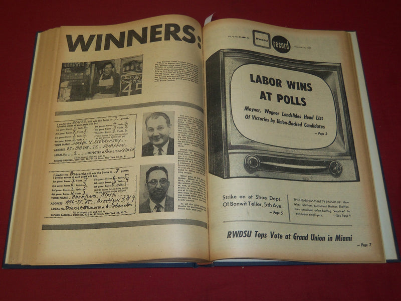 1957 RWDSU RECORD NEWSPAPER BOUND VOLUME NO. 4 - RETAIL - WHOLESALE - R 15H