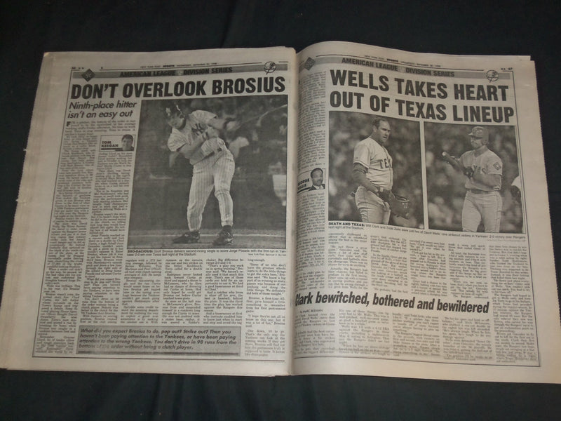 1997 SEPTEMBER 30 NEW YORK POST NEWSPAPER - DAVID WELLS - YANKEES - NP 4108