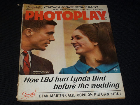 1968 JANUARY PHOTOPLAY MAGAZINE - LYNDA BIRD WEDDING FRONT COVER - E 882