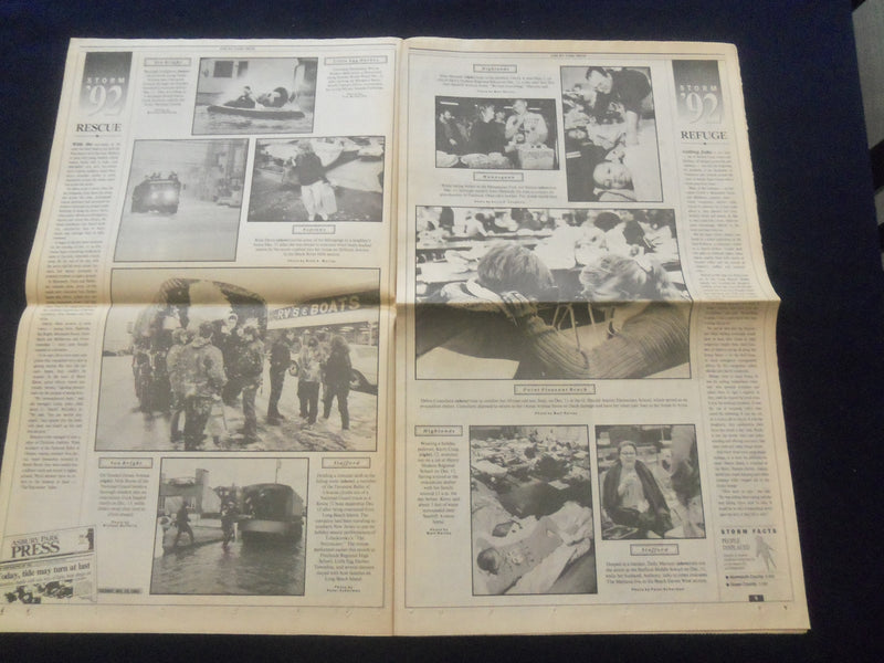 1992 DECEMBER 20 ASBURY PARK PRESS NEWSPAPER SECTION - STORM '92 - NP 6091