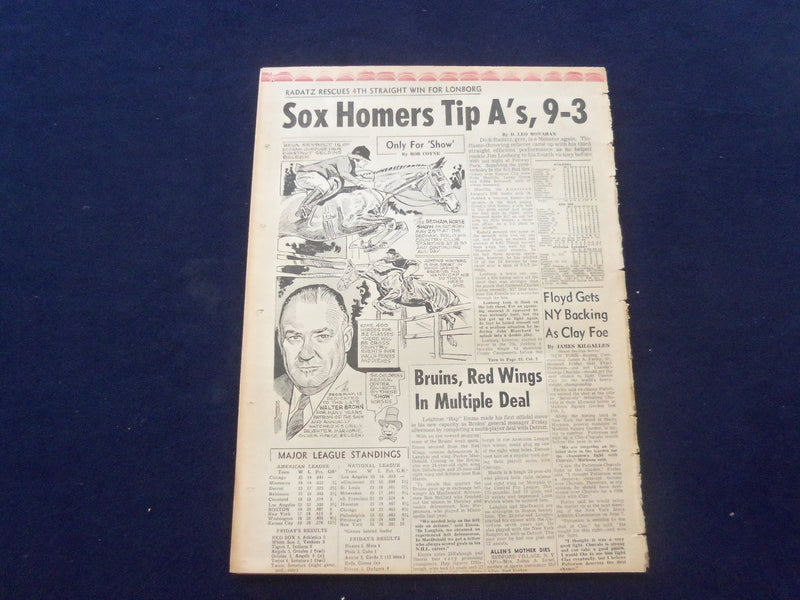 1965 MAY 29 BOSTON RECORD AMERICAN NEWSPAPER -REV. GREELY DEATH THREAT - NP 6299