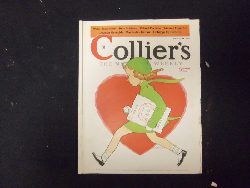 1935 FEB 16 COLLIER'S MAGAZINE - GREAT ILLUSTRATIONS, ARTICLES & ADS - ST 3619