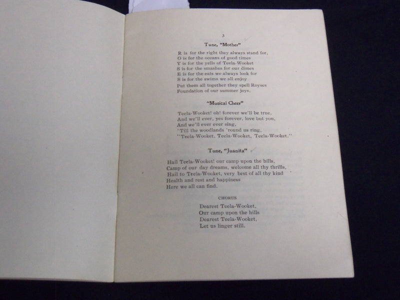 1940'S THE TEELA-WOOKET CAMPS BOOK - SOFTCOVER - J 8187