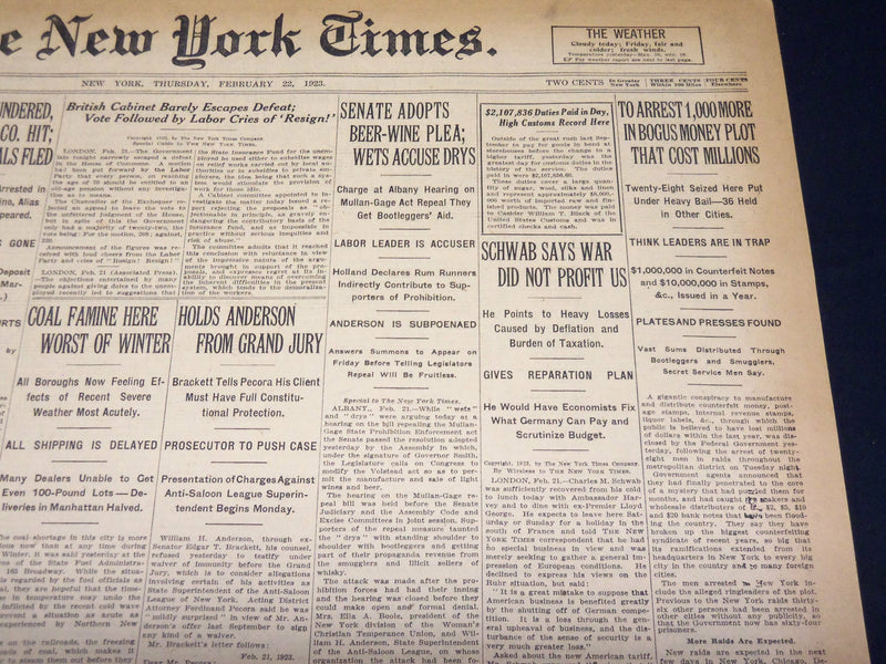 1923 FEBRUARY 22 NEW YORK TIMES - BOGUS MONEY PLOT THAT COST MILLIONS - NT 7994
