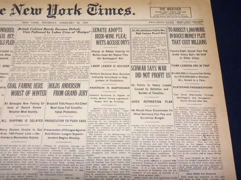 1923 FEBRUARY 22 NEW YORK TIMES - BOGUS MONEY PLOT THAT COST MILLIONS - NT 7994