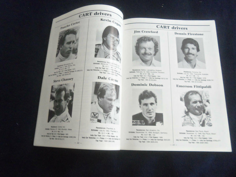 1986 JUNE 1 MILLER AMERICAN 200 RACING PROGRAM - SP 3990B
