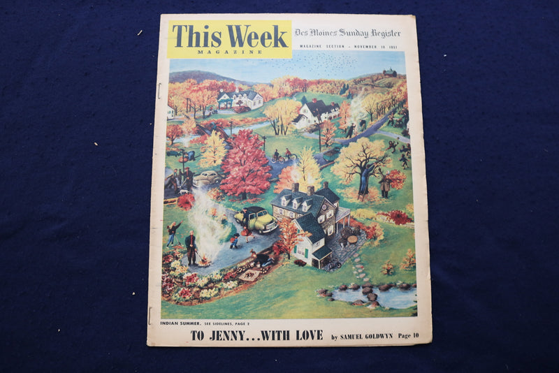1951 NOVEMBER 18 THIS WEEK MAGAZINE - VERONICA LAKE ARTICLE AND PHOTO - E 22928