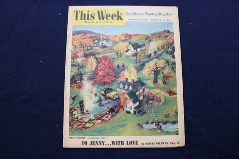 1951 NOVEMBER 18 THIS WEEK MAGAZINE - VERONICA LAKE ARTICLE AND PHOTO - E 22928
