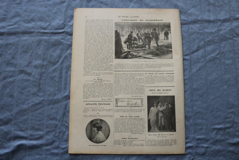 1911 JAN 28 LE MONDE ILLUSTRE MAGAZINE -LE PROFESSEUR BRANLEY- FRENCH - NP 8427