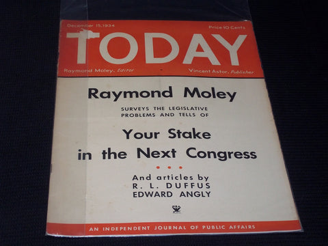 1934 DECEMBER 15 TODAY MAGAZINE - NEXT CONGRESS FRONT COVER - E 5992