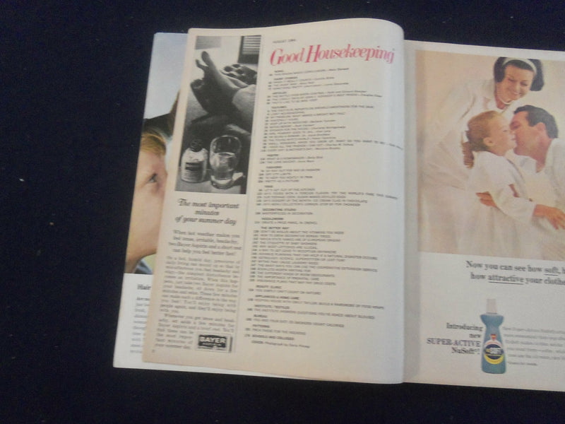 1964 AUGUST GOOD HOUSEKEEPING MAGAZINE - NICE COVER, ARTICLES & ADS - F 252Z