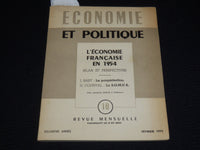 1955 FEBRUARY ECONOMIE ET POLITIQUE FRANCAISE EN 1954 - J 9883