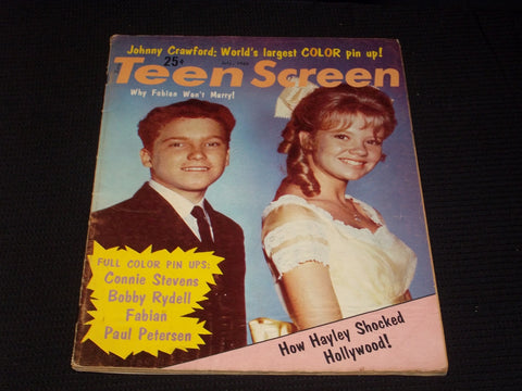 1963 JULY TEEN SCREEN MAGAZINE - HALEY MILLS & EDDIE HODGES FRONT COVER - E 3887