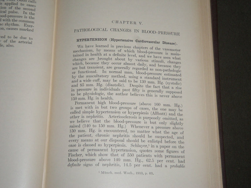 1914 BLOOD PRESSURE IN MEDICINE AND SURGERY BY EDWARD GOODMAN M.D - KD 4396