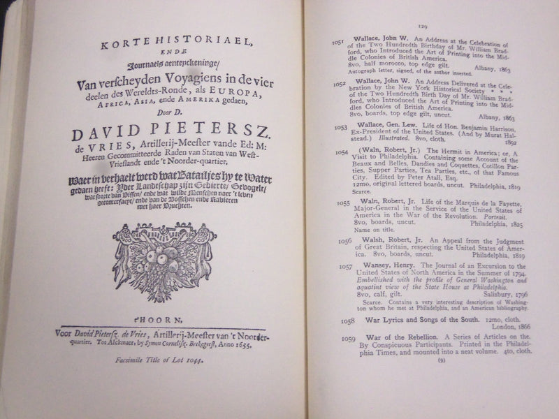 1907 SAMUEL PENNYPACKER LIBRARY AUCTION CATALOGUE NO. 943 PART 4 - J 5208