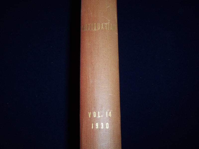 1930 JAN-JUNE THE ANTIQUARIAN MAGAZINE BOUND VOLUME - NICE COVERS - KD 1525