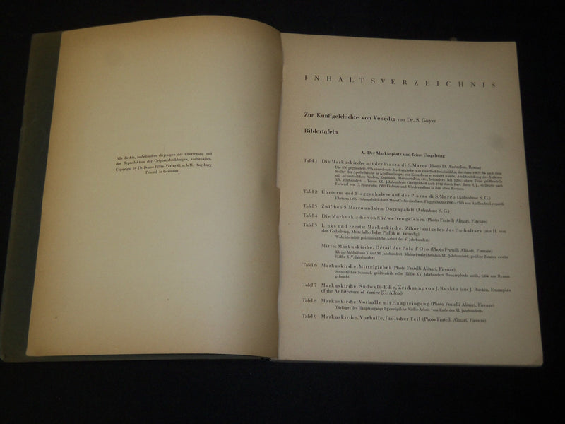 1927 VENEDIG BAUTEN UND BILDWERKE BY DR. S. GUYER - GERMAN - NICE PHOTOS- J 5457