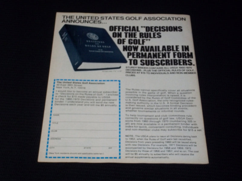 1971 AUGUST 10 GOLF WORLD NEWSWEEKLY MAGAZINE - JOANNE CARNER COVER - E 6019
