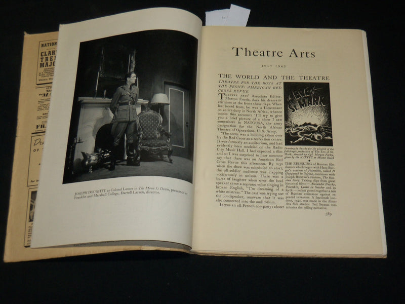 1943 JULY THEATRE ARTS MAGAZINE - AMERICAN FLAG COVER - TWENTIETH - J 6092