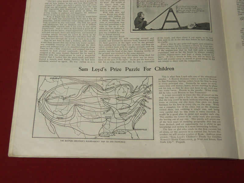 1902 OCTOBER WOMAN'S HOME COMPANION MAGAZINE - SAM LOYD PUZZLES - ST 3901