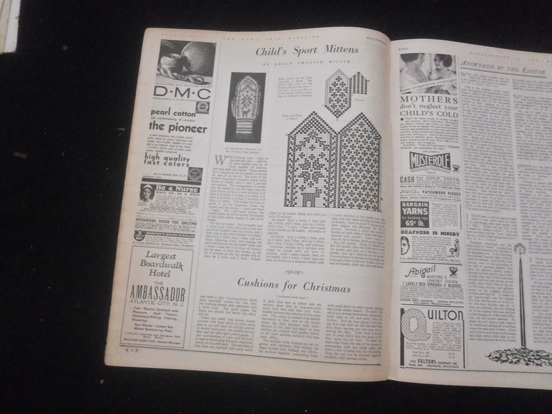 1933 DECEMBER NEEDLECRAFT MAGAZINE - NICE ILLUSTRATED COVER - SP 885V