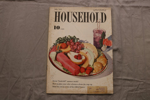 1953 JULY HOUSEHOLD MAGAZINE - FRUIT-FULL SUMMER MEALS COVER - B 1113C