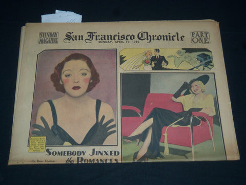 1936 APRIL SAN FRANCISCO CHRONICLE MAGAZINE SECTIONS - GOOSE GOSLIN AD - NP 3712