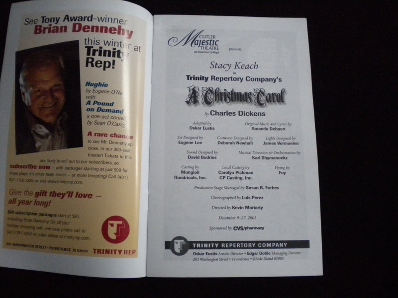 2003 A CHRISTMAS CAROL THEATRE PROGRAM - STACEY KEITH SIGNED COVER - J 8299