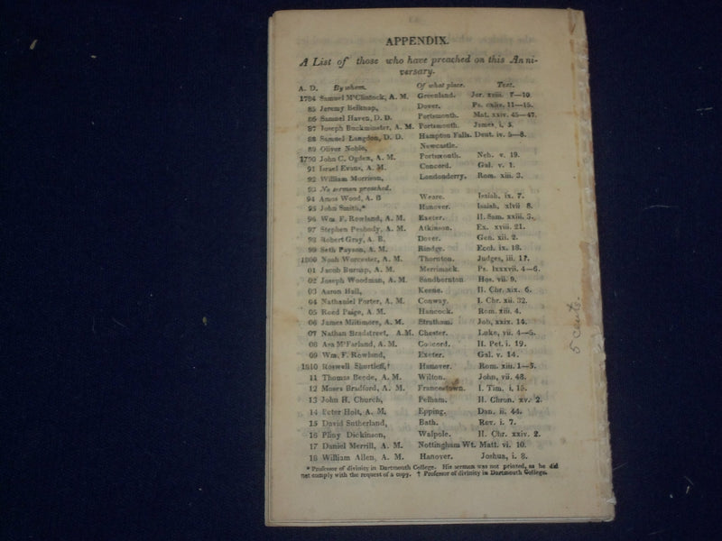 1818 NEW HAMPSHIRE SERMON BEFORE GOVERNOR WILLIAM PLUMER - J 4709