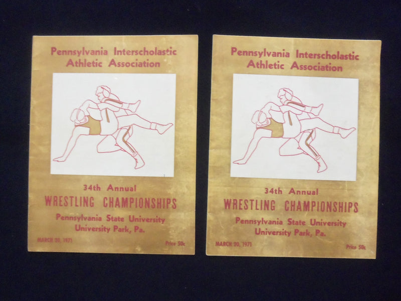 1971-1977 P.I.A.A. WRESTLING CHAMPIONSHIP PROGRAMS - LOT OF 9 - O 2136O