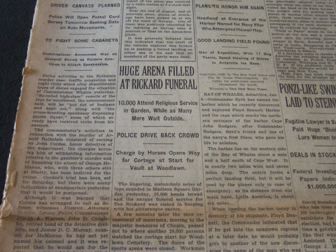 1929 JANUARY 10 NEW YORK TIMES - HUGE ARENA FILLED AT RICKARD FUNERAL - NT 6619
