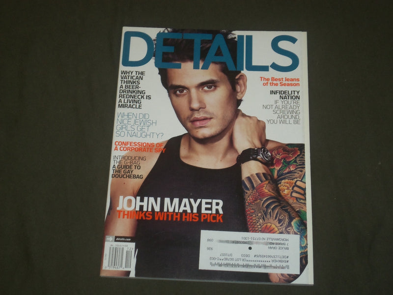 2009 DECEMBER DETAILS MAGAZINE - JOHN MAYER COVER - B 1625