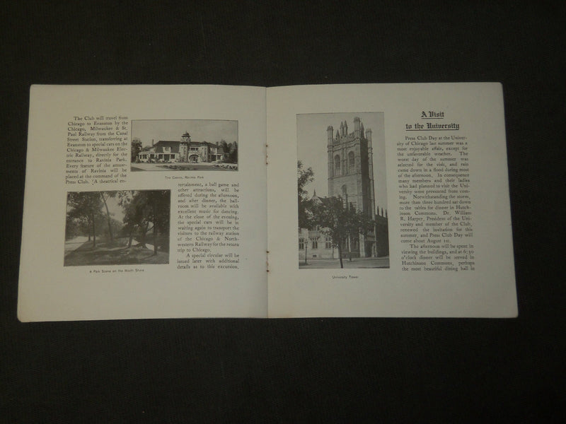 1905 PRESS CLUB OF CHICAGO - SUMMER OUTINGS BOOK - J 3630
