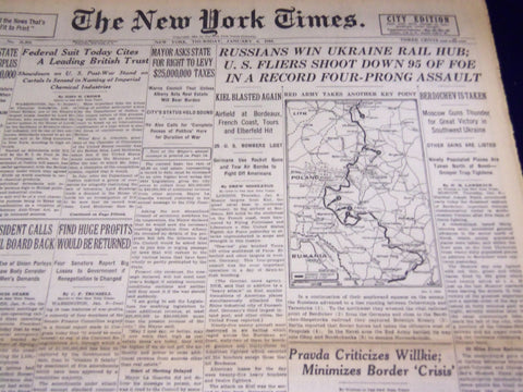 1944 JANUARY 6 NEW YORK TIMES - RUSSIANS WIN UKRAINE RAIL HUB - NT 2589