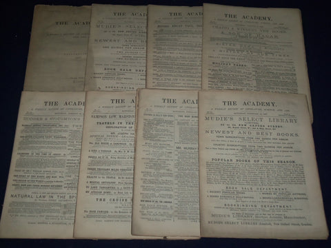 1887 THE ACADEMY WEEKLY REVIEW OF LITERATURE LOT OF 52 COMPLETE - LONDON - O 1
