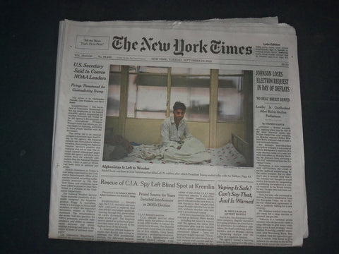 2019 SEPTEMBER 10 NEW YORK TIMES - U.S. SECRETARY SAID TO COERCE NOAA LEADERS