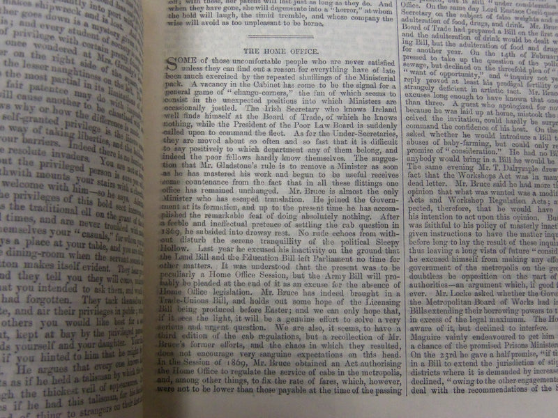 1871 JANUARY-JUNE SATURDAY REVIEW BOUND VOLUME - PUBLISHED IN LONDON - R 1146