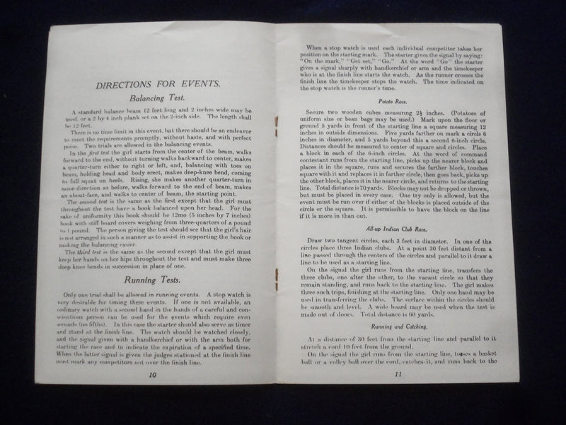1920'S ATHLETIC BADGE TESTS FOR BOYS AND GIRLS SOFTCOVER BOOK - J 9616