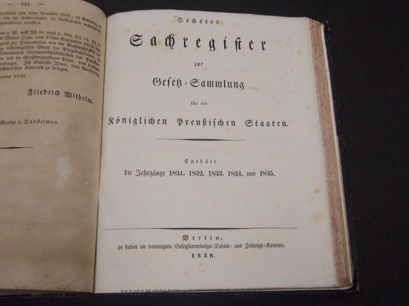 1830 ANHANG ZUR OEFER SAMMLUNG FUR DIE KONIGLICHEN PREUBISCHEN STAATEN - KD 35
