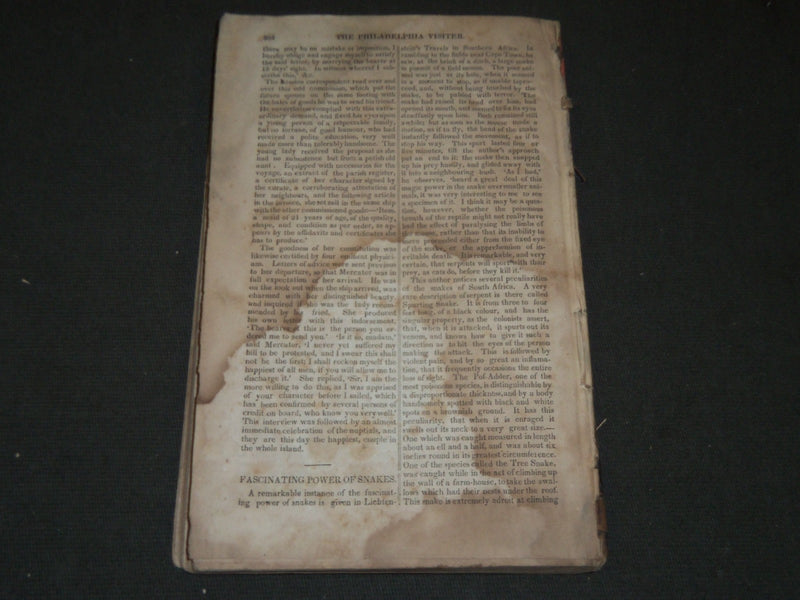 1835 JUNE-DECEMBER THE PHILADELPHIA VISITER VOLUME 1 - NICE ILLUS. - KD 3400H