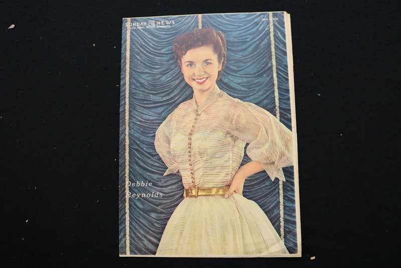 1951 APRIL 8 NY SUNDAY NEWS MAGAZINE - DEBBIE REYNOLDS COVER - E 25569