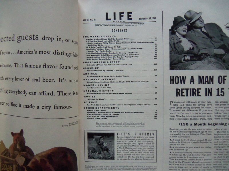 1941 NOVEMBER 17 LIFE MAGAZINE - TEXAS FOOTBALL - L 261