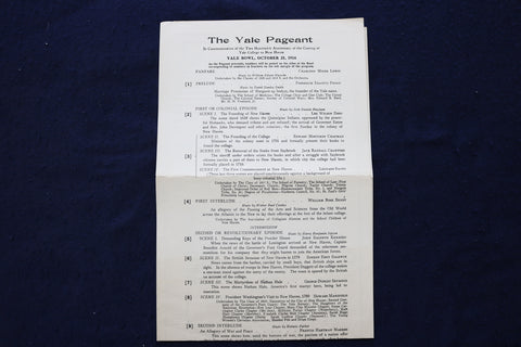 1916 OCTOBER 21 THE YALE PAGEANT PROGRAM - YALE BOWL - K 1671