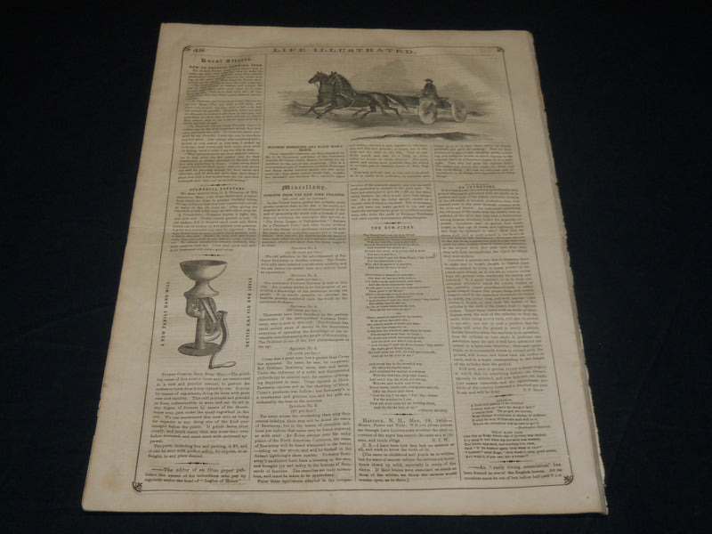 1856 JUNE 7 LIFE ILLUSTRATED NEWSPAPER - DR. CARNOCHAN - NP 4854