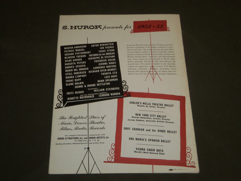 1952 UDAY SHANKAR AND HIS HINDU BALLET PROGRAM - GREAT PHOTOS - J 4846