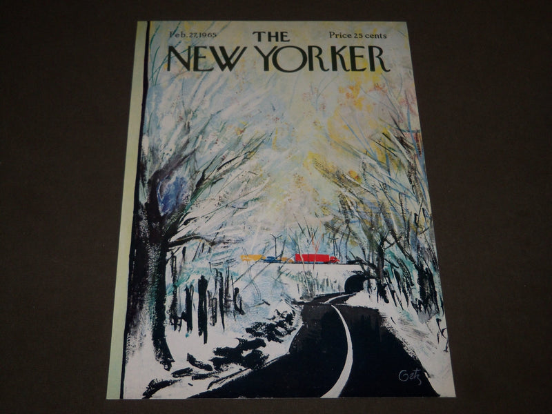 1965 FEBRUARY 27 NEW YORKER MAGAZINE FRONT COVER ONLY - GREAT ART FOR FRAMING