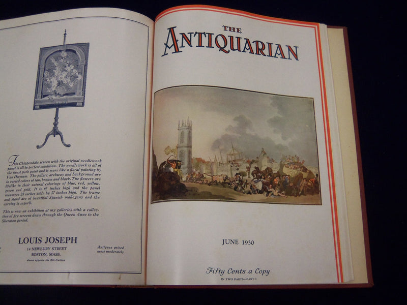 1930 JAN-JUNE THE ANTIQUARIAN MAGAZINE BOUND VOLUME - NICE COVERS - KD 1525