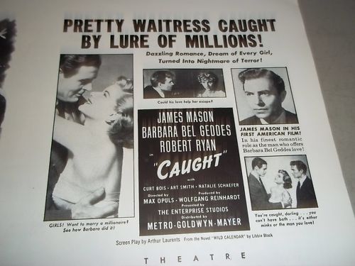 1949 CAUGHT MOVIE PRESS BOOK STARRING JAMES MASON & BARBARA BEL GEDDES - P 108