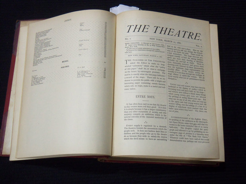 1886 MARCH-SEPTEMBER THE THEATRE ILLUSTRATED MAGAZINE BOUND VOLUME - KD 3806O